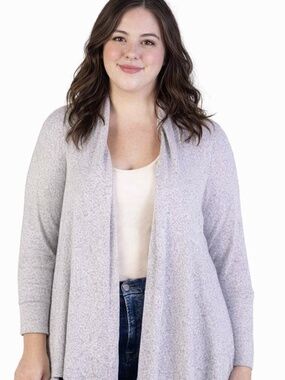 24seven Comfort Apparel Plus Size Open Front Long Sleeve Cardigan Sweater NWT